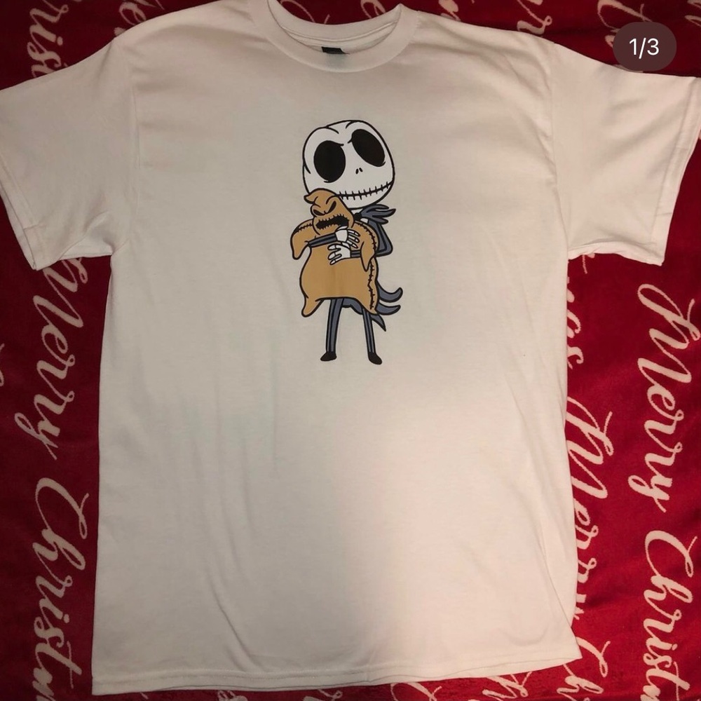 Custom Made Jack Skellington White Tee 💀